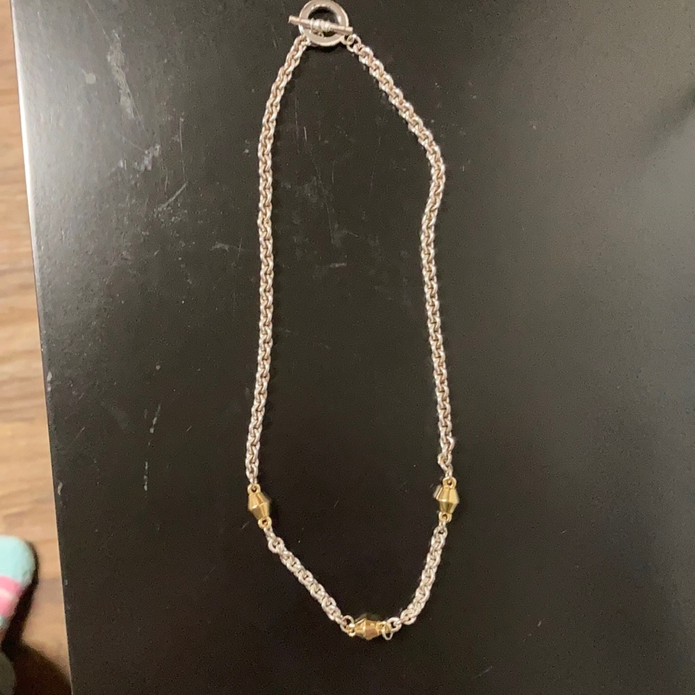 Silver and gold chain link necklace